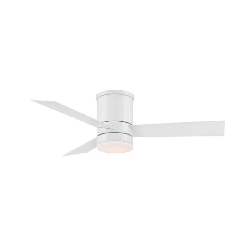 Axis 3 - Blade Outdoor Smart Flush Mount Ceiling Fan with Remote Control and LED Light Kit Included, Works With Alexa and iOS / Android App