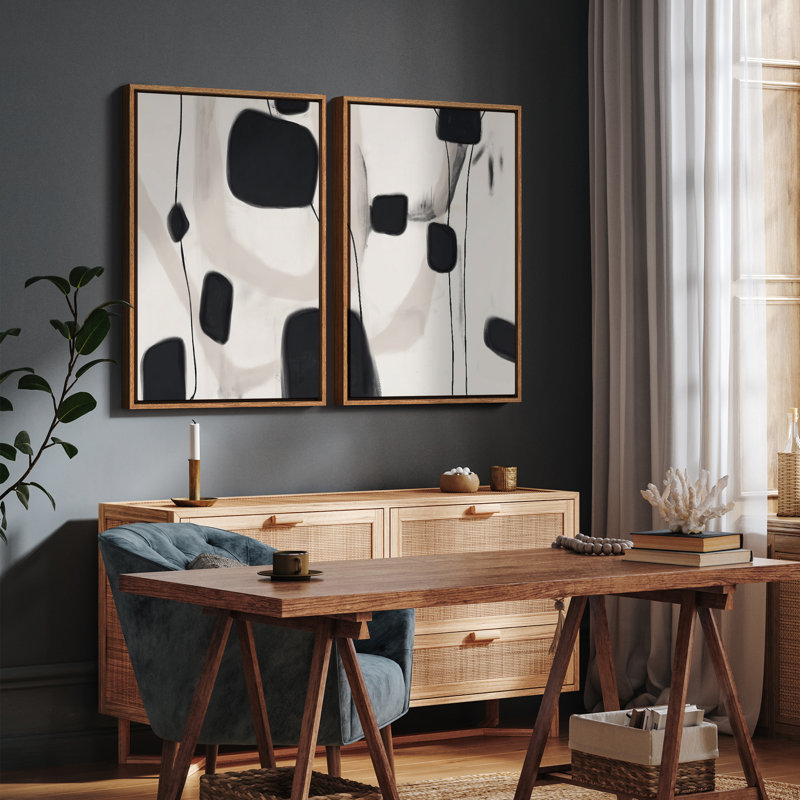 Art mural vintage encadré, beaux-arts, antique classique pour chambre à coucher - ensemble de 2, H 24 po x l 16 po, Naturel