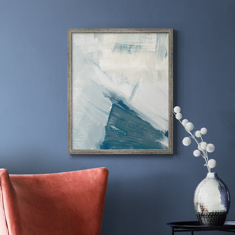 Toile encadrée de qualité supérieure Windblown I - prête à être accrochée, H 20 po x l 16 po, Argent patiné