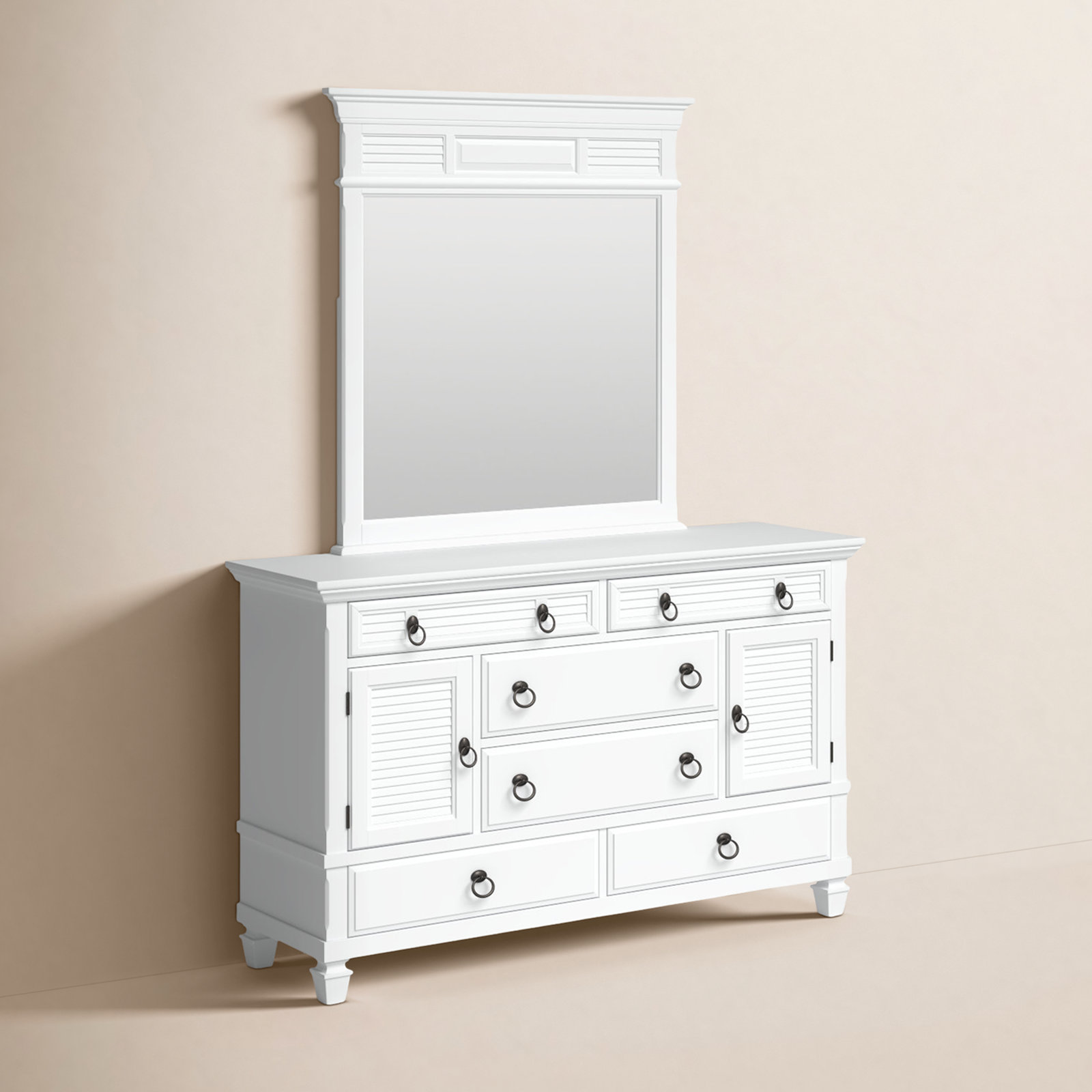 Gleda 6 - Drawer Dresser with Mirror