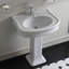Isabella 34" White Ceramic Rectangular Pedestal Bathroom Sink with Overflow-60370991