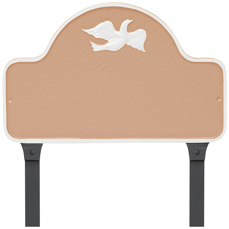 Plaque d'adresse avec colonnettes Dove Arch, Taupe / Blanc, Oui