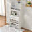 Buffet With Hutch And Foldable Dining Table, Storage Shelves, Side Hooks And A Cabinet With Sliding Doors-102119073