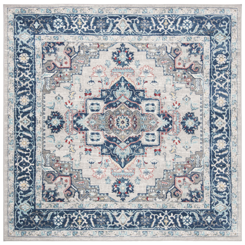 Pashence Performance Oriental Rug, Square 6'7"