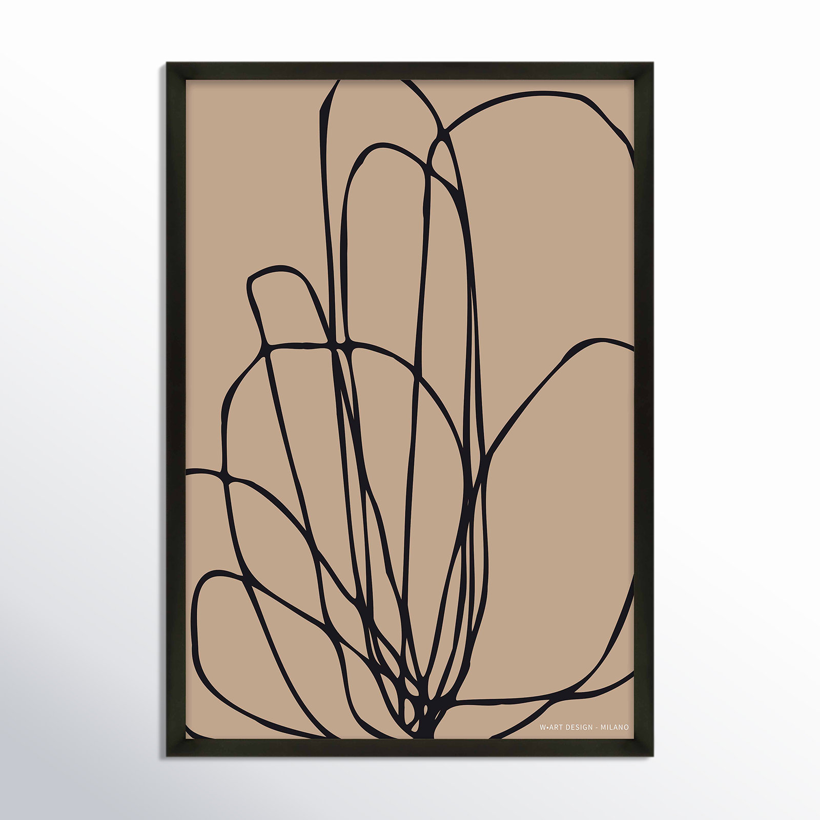 Julieta "Tracings 3" Print by Romina Gadler, Black Framed Canvas, 50" H x 35" W x 1.25" D