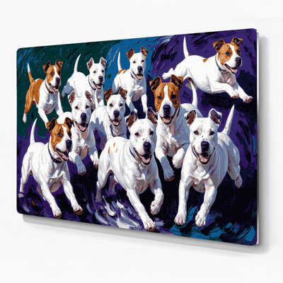 «Bulls» miniature, art mural mauve en métal