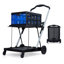 Chariot pliant avec roulettes, chariot d'épicerie portable d'une capacité de 198 lb avec caisse de rangement amovible, chariot utilitaire à 2 niveaux pour la maison, bleu