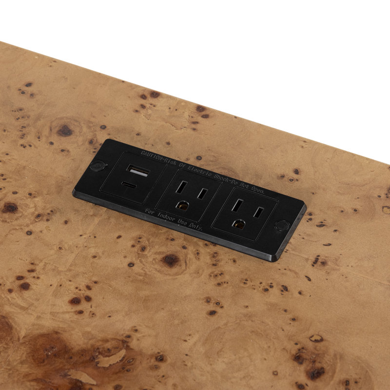Table de chevet Manish Farmhouse, Rustic Farmhouseburl