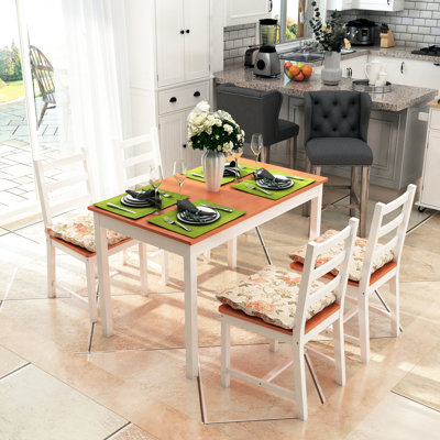 4 repas rustiques, 5 meubles de cuisine modernes en bois, petit coin-repas, table de salle blanche pour 4 personnes, chaises, coin-repas