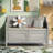 Linen Upholstered Storage Bench-2036836944
