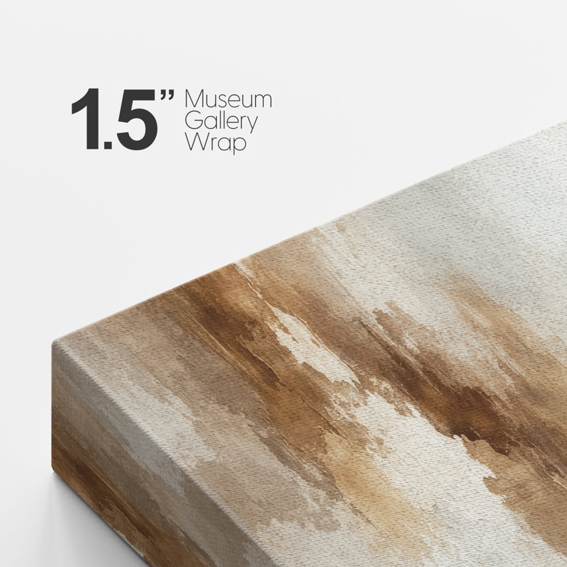 Vertical Earth Tone Abstract Artwork, Living Room Pictures, Framed Canvas Giclee Print Wall Art, 16" H x 24" W