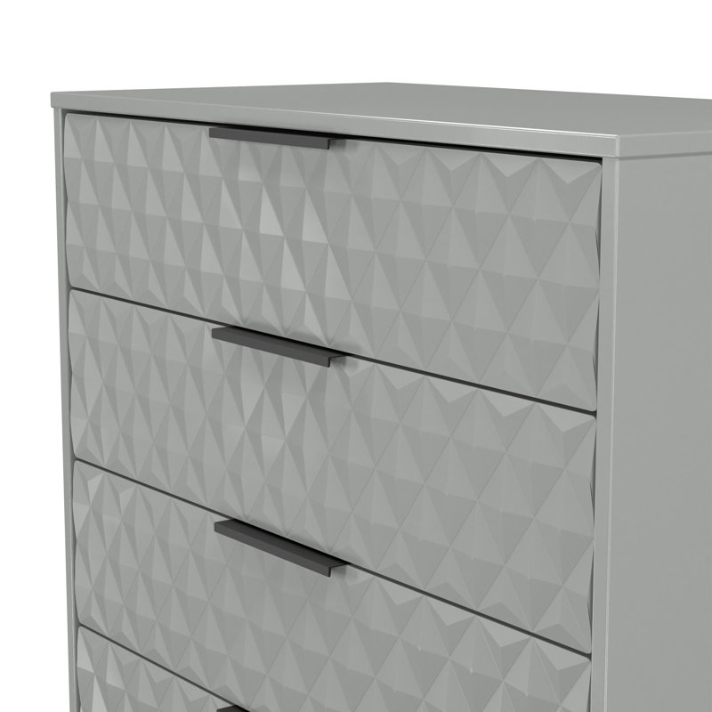 Talita 77cm W 5 - Drawer Chest of Drawers, Grey