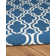 Geometric Hand Hooked Wool Blue/Ivory Area Rug