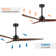 Antinisha 60" Solid Wood 3-Blade Propeller LED Ceiling Fan with Light Kit and Remote Control