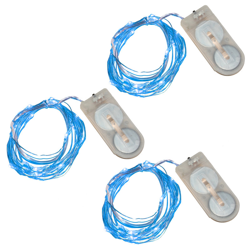Lapidus Battery Operated LED Fairy String Lights - 3 Count, Blue