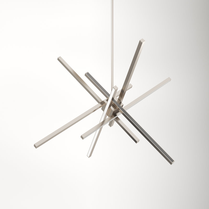 Rochelle 6-Light Chandelier, Brushed Nickel, 39"