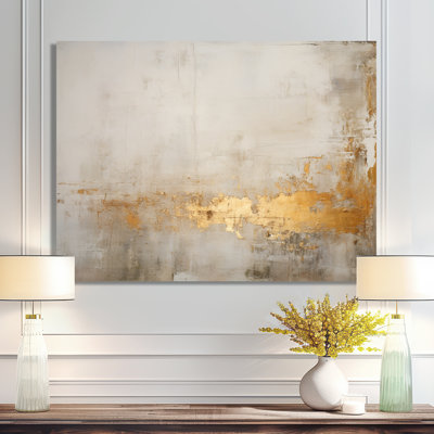 Gold Sensibility Subtle Minimalism II - Abstract Painting Canvas Print