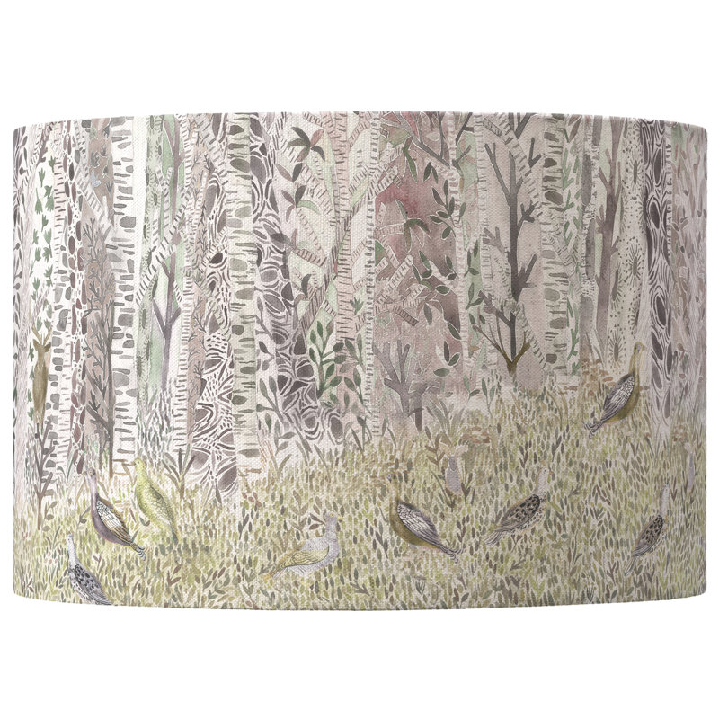 25cm H Cotton Round Lamp Shade in Beige