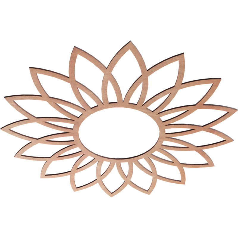 Médaillon de plafond en bois Daisy, H 34 po x l 34 po x P 0,25 po, Cerisier