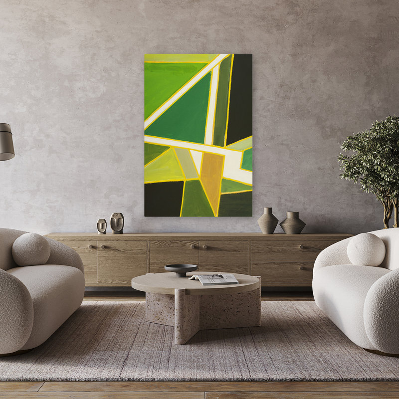 Art graphique vert - Art abstrait, H 48 po x l 32 po