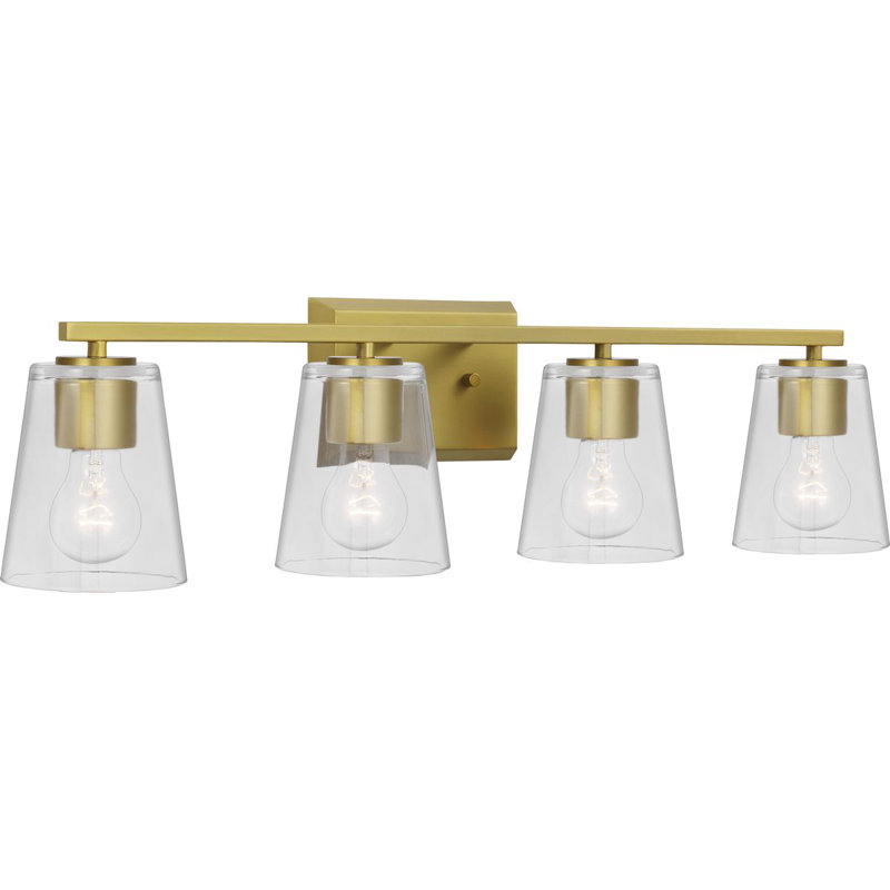 Rozena 4 - Light Dimmable Vanity Light, Clear, Brushed Gold