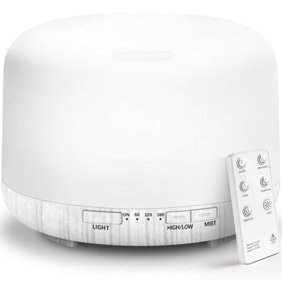 Essential Oil Diffuser 500ml, Ultrasonic Aromatherapy Humidifier with Remote Control, 7 LED Colors, Timer & Auto-Off, Large Room Diffuser