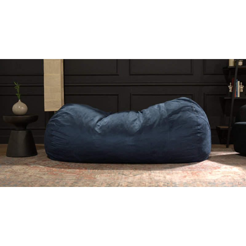 Fauteuil à billes cylindrique en suède de 6,5 pieds, Dark Blue