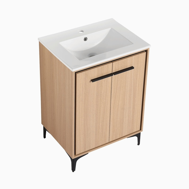 Bronagh 24.02'' Single Bathroom Vanity with Ceramic Top