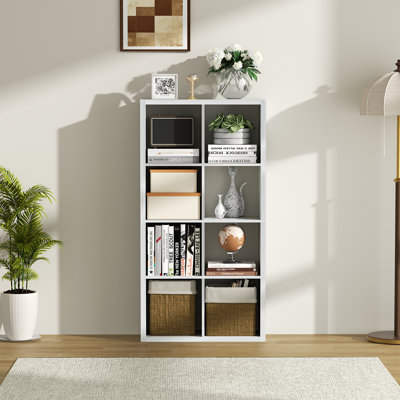 48.74"H×25.12"W 4-Tier Bookcases, Open-Back Storage Bookshelf