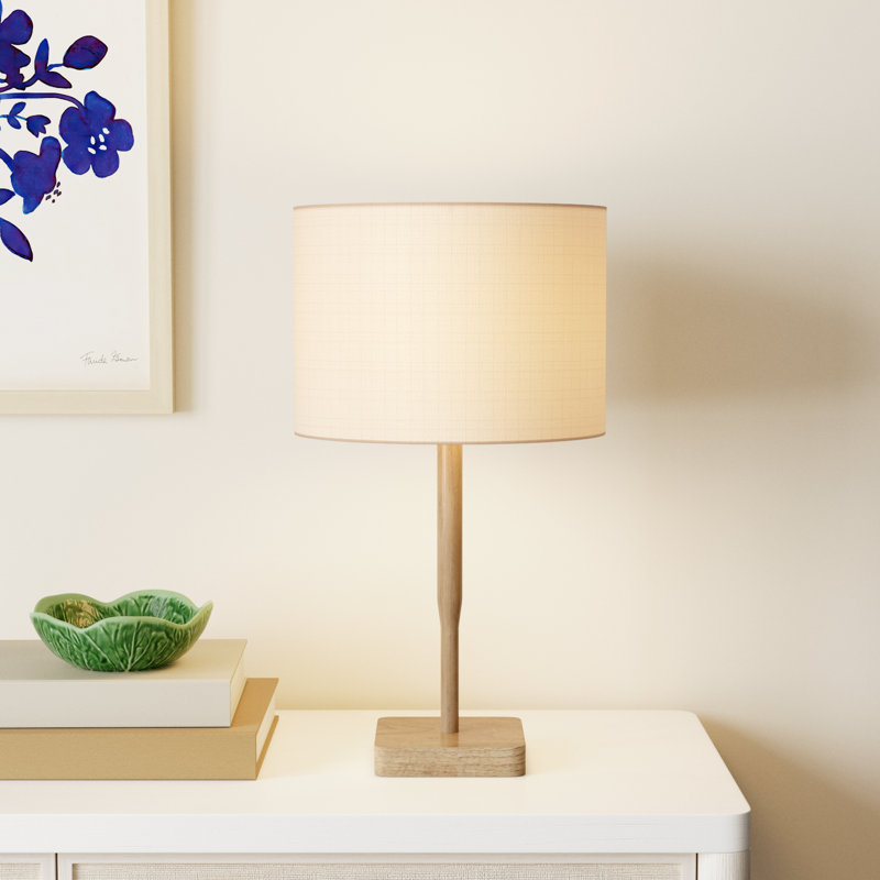 Phipps Solid Wood Table Lamp, Natural, White