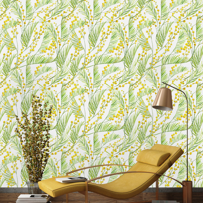Rouleau de papier peint adhésif Poolesville Mimosa, L 16,67 po x l 25 po