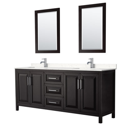 Ensemble de meuble-lavabo double 80 "avec miroir Daria