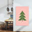 Whimsical Pink Christmas Tree Modern Abstract Christmas Tree Winter Landscape Wall Art Print 1 Piece Wrapped Canvas Wall Art-1234532065