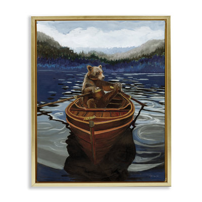 «Brown Bear on Row Boat Floater», art mural par Stellar Design Studio