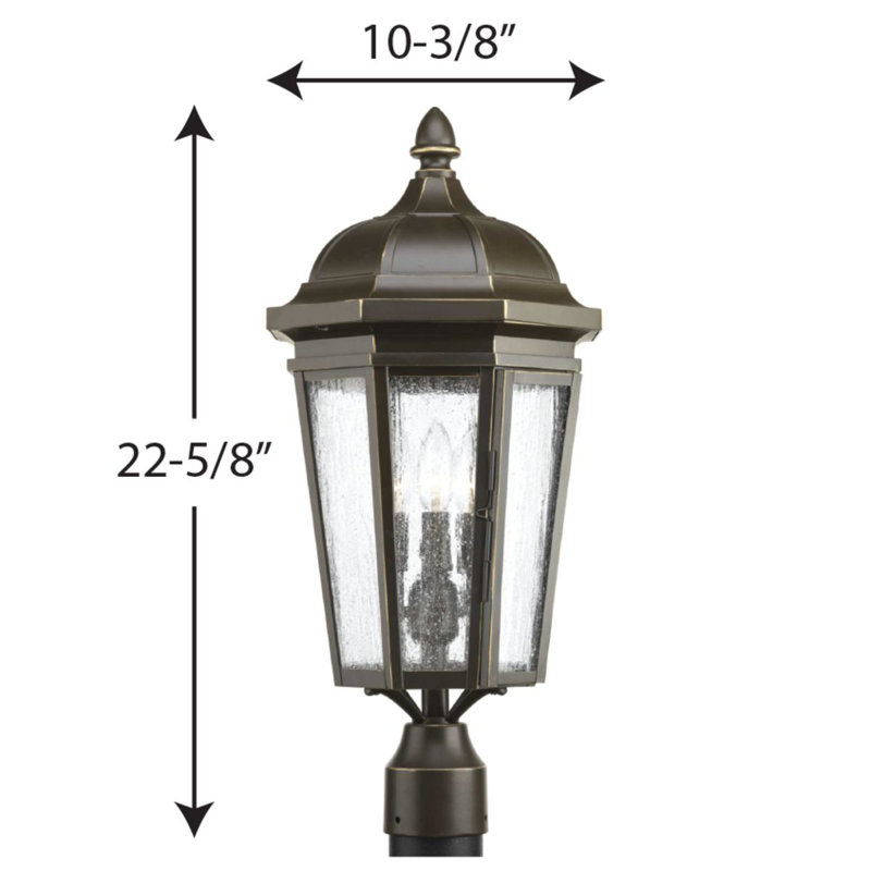 Tête de lanterne à 1 lumière H 22,63 po Florence-Graham, Bronze antique