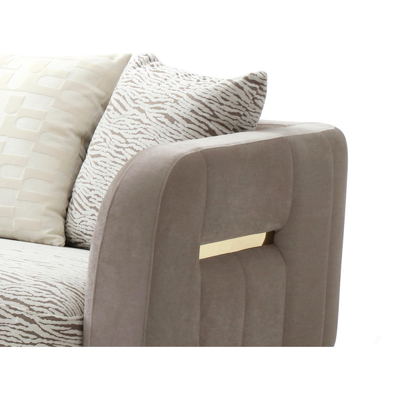 Causeuse, brun / beige clair