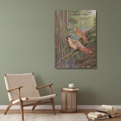 "The Common Koklass Pheasant" by  George Edward Lodge - Gallery Wrap Canvas Wall Art