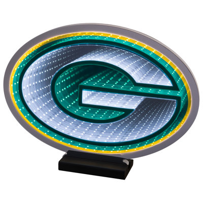 Sporticulture NFL Team Green Bay Packers LED Infinity Logo Light - 3D Light Effect, Acrylic Display with UL Plug and Stand