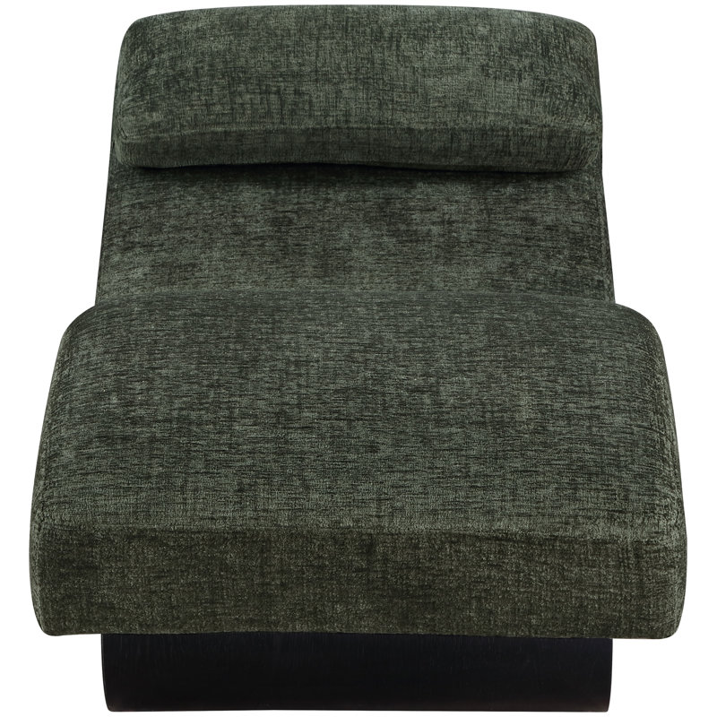 Méridienne Marcella, Tissu de polyester vert, Noir, noir, noir, noir