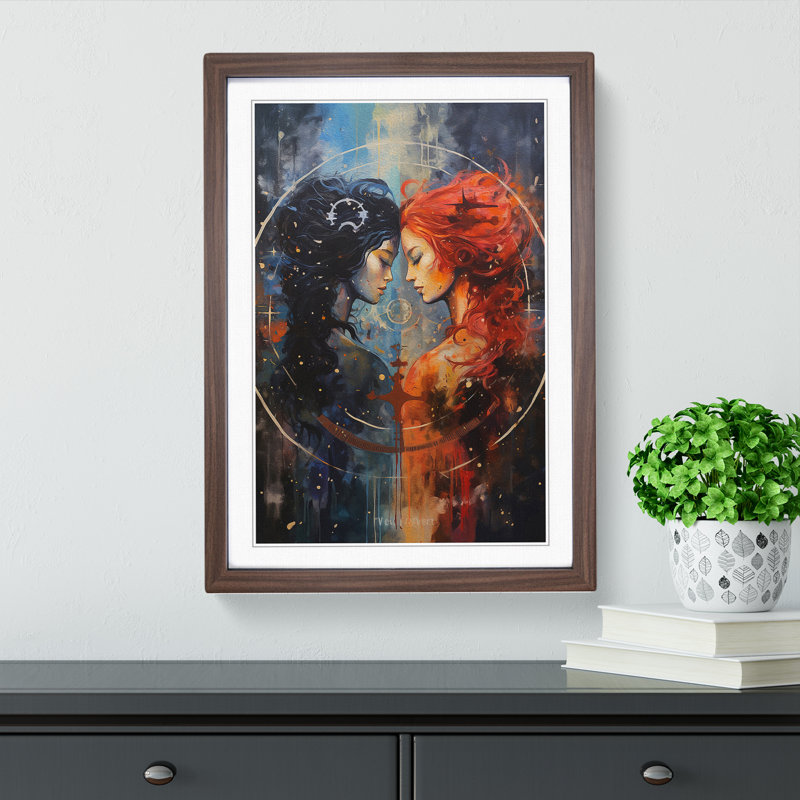 Single Picture Frame Print on Wood, 34cm H x 25cm W, Walnut Framed