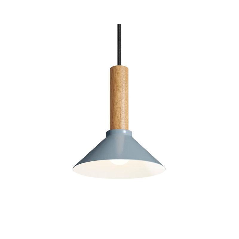 Emblem 1 - Light Pendant, 12" H x 14" W x 14" D, White Oak, Gray Blue