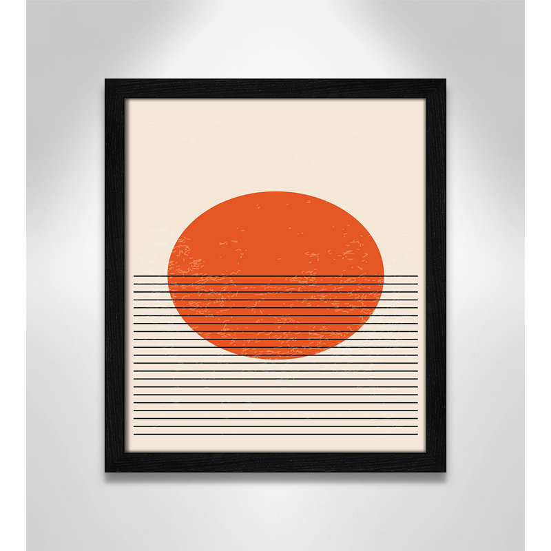«Bright Minimal Series # 2» par Stanley, Grain de bois noir, L 13 po x H 15 po, Impression encadrée