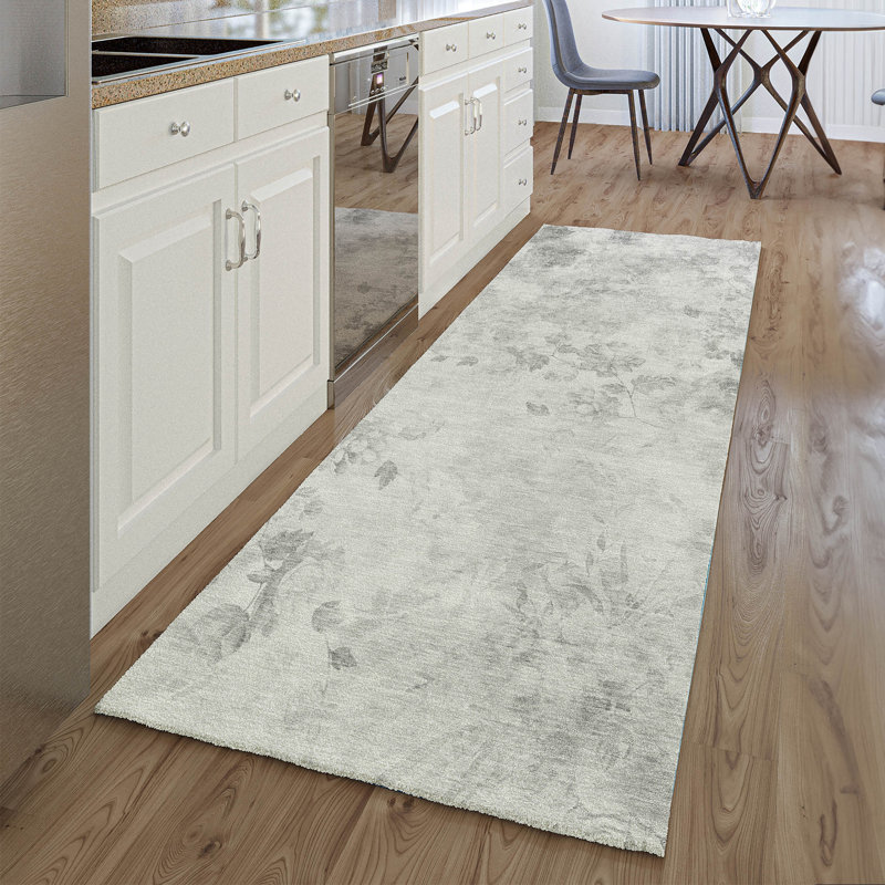Premium Machine Washable Prisco Gray Rug, Runner 2'3" x 7'6"