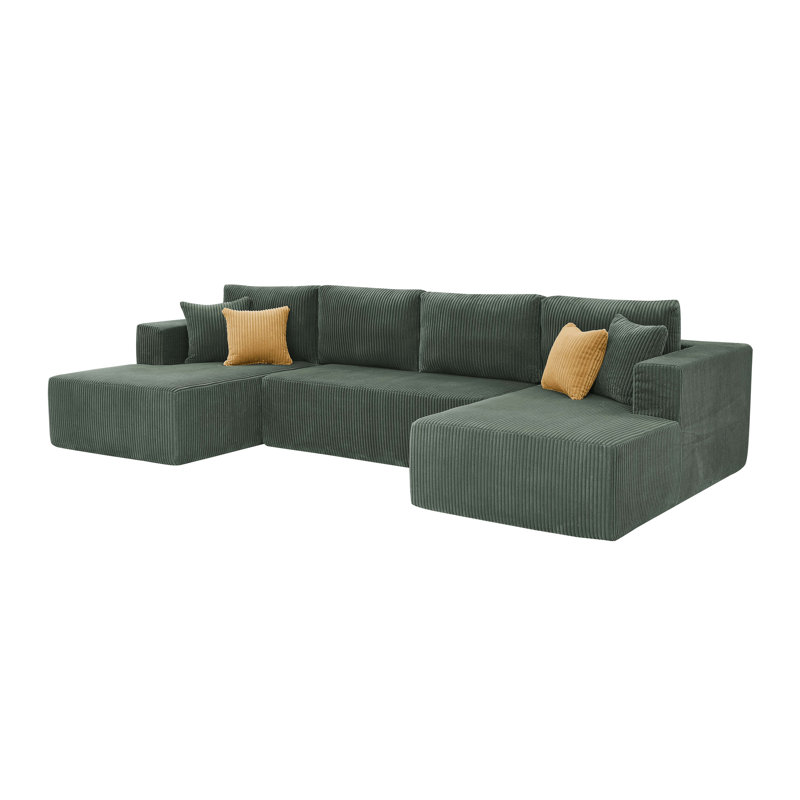 Flintwood Boneless Sectional, Dark Green