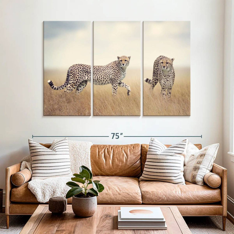 Wild Cat Pair, 42" H x 65" W