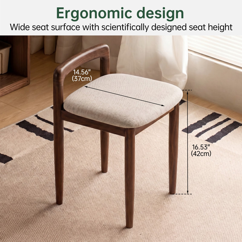 Tabourets d'appoint, Tissu, Blanc / Blanc, Oak brown