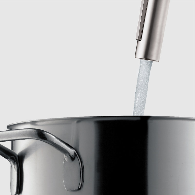 AXOR Citterio Pull Down Single Handle Kitchen Faucet, Steel Optik