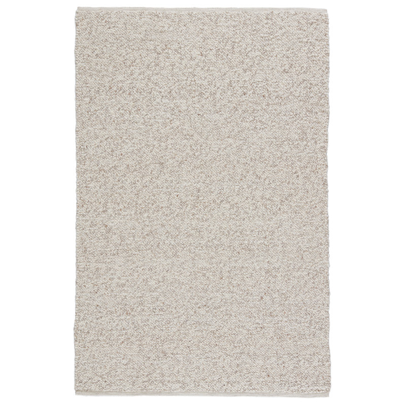Jaipur Living Hadren QTM04 Handmade Solid White and Light Gray Area Rug, Rectangle 5' x 8'