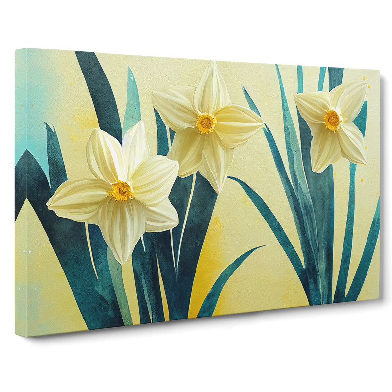 Creative Daffodil Flowers - Wrapped Canvas, 35cm H x 50cm W x 3cm D