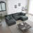 Upholstered Modular Sectional Sofa With Reversible Ottomans